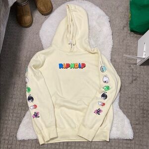 RIPNDIP Cream Hoodie with Graphic Sleeves